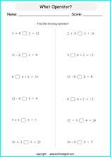 order of operations with positve integers no parentheses worksheets for grade 1 to 6 