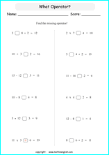 order of operations with positve integers no parentheses worksheets for grade 1 to 6 