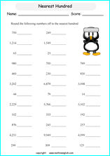 printable rounding off worksheets with whole numbers and decimal numbers for math grades 4 and 5