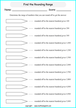 printable math rounding off the nearest 100 worksheets for kids in primary and elementary math class 