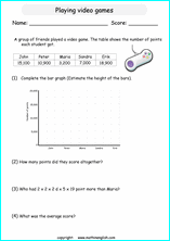 worksheets with bar graphs for primary math students