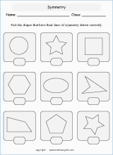 symmetry geometry math worksheets for primary math class 