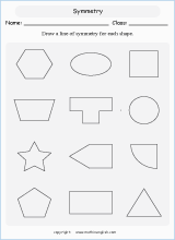 symmetry geometry math worksheets for primary math class 