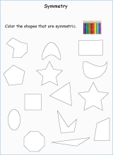 symmetry geometry math worksheets for primary math class 