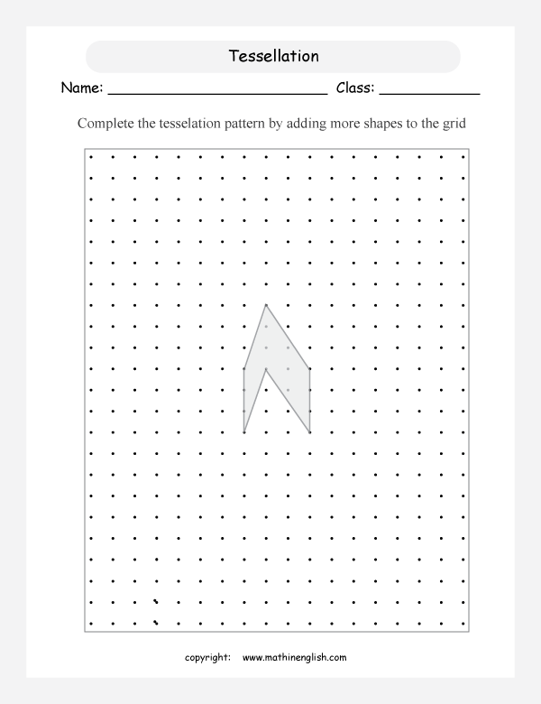 tessellation geometry math worksheets for primary math class 