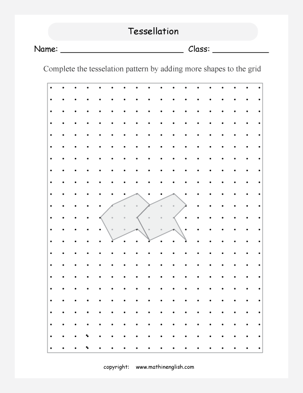 tessellation geometry math worksheets for primary math class 