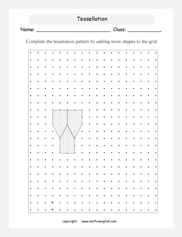 tessellation geometry math worksheets for primary math class 