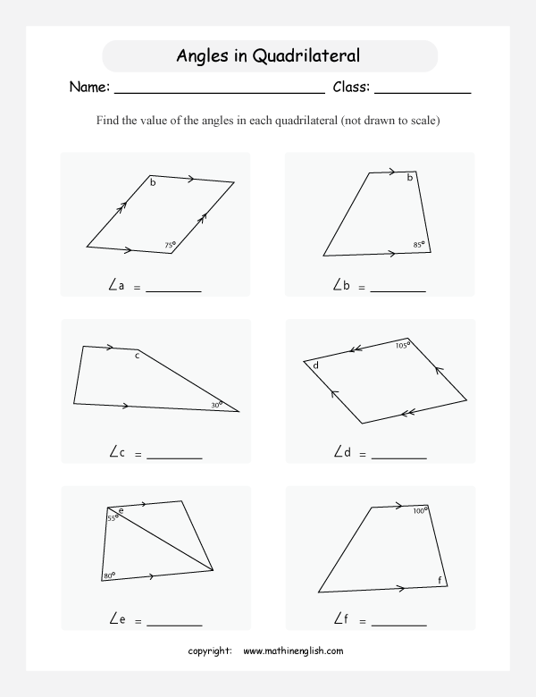  angles in shapes and polygons geometry math worksheets for primary math class 