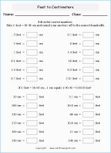 length metric to imperial conversion worksheets for primary math  