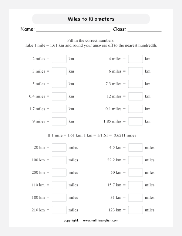 length metric to imperial conversion worksheets for primary math  