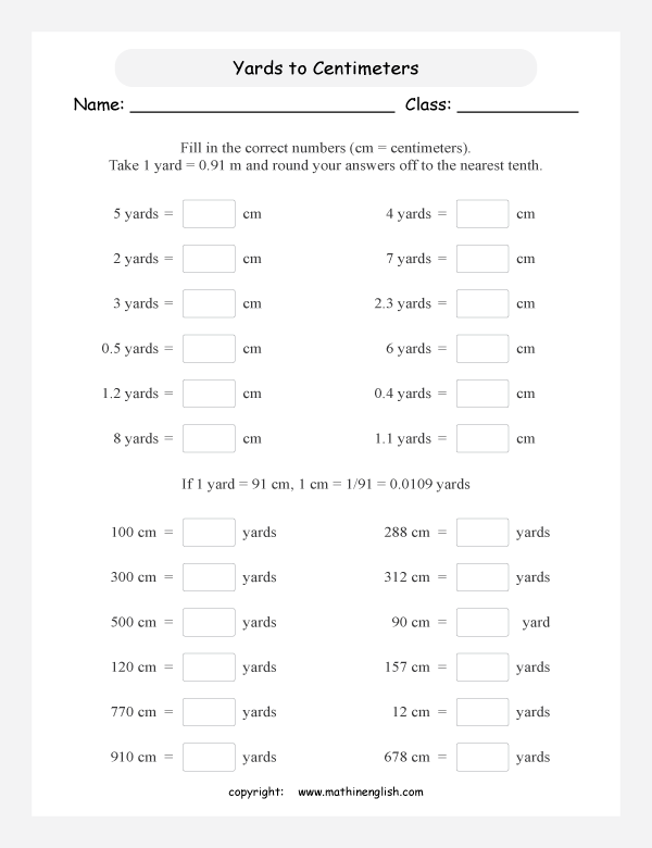 length metric to imperial conversion worksheets for primary math  