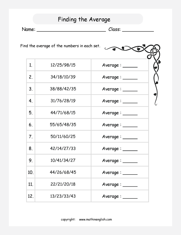 Printable Primary Math Worksheet For Math Grades 1 To 6 Based On The Singapore Math Curriculum 