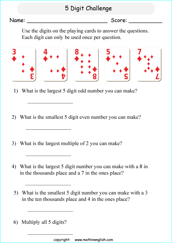printable math place value of big number worksheets for kids in primary and elementary math class 