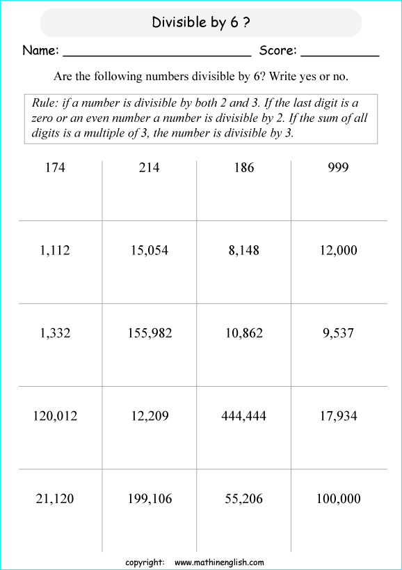 Printable Primary Math Worksheet For Math Grades 1 To 6 Based On The 