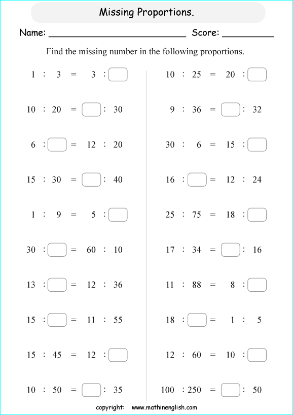 32++ Fresh ratio and proportions worksheets Most Effective