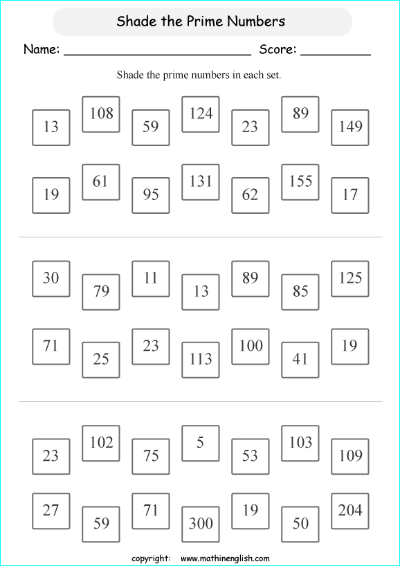 Printable primary math worksheet for math grades 1 to 6 based on the