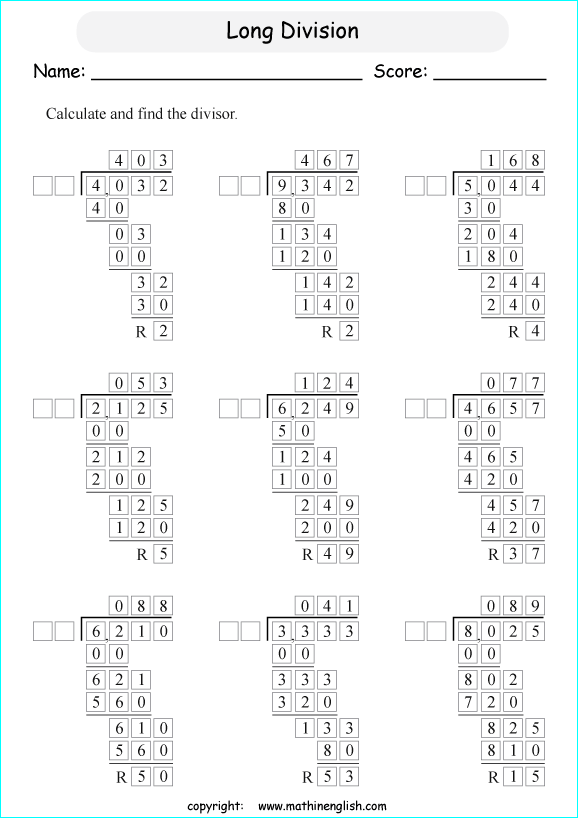 printable multiples of 10 and 25 easier long division worksheets for kids in primary and elementary math class 