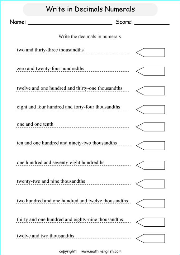Printable Primary Math Worksheet For Math Grades 1 To 6 Based On The 