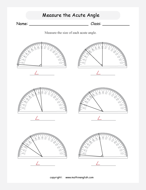 drawing and measuring angles geometry math worksheets for primary math class 