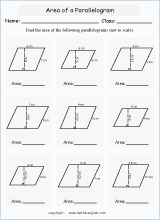 area and perimeter of polygons worksheets for primary math  