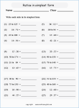 equivalent ratios math worksheets for grade 1 to 6 