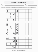 symmetry geometry math worksheets for primary math class 