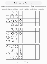 symmetry geometry math worksheets for primary math class 