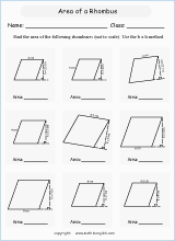 Area Of Rhombus Worksheet - Worksheet List