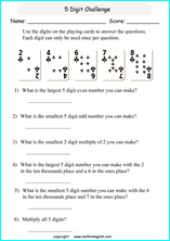 printable math place value of big number worksheets for kids in primary and elementary math class 