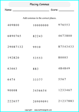 printable math place value of big number worksheets for kids in primary and elementary math class 