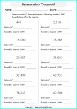 Round to the nearest 10's, 100's, 1000's place - Math Worksheets