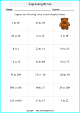 fiding ratios math worksheets for grade 1 to 6 