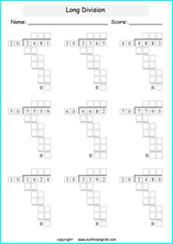 printable multiples of 10 and 25 easier long division worksheets for kids in primary and elementary math class 