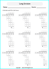 printable multiples of 10 and 25 easier long division worksheets for kids in primary and elementary math class 