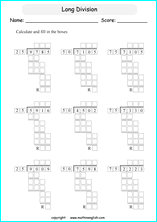 printable multiples of 10 and 25 easier long division worksheets for kids in primary and elementary math class 