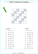 math order of operations worksheets using the bodmas and pemdas rules for math education based on the singapore math curriculum