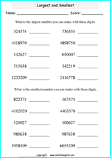 printable math place value of big number worksheets for kids in primary and elementary math class 