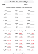 printable math rounding off the nearest 1,000 worksheets for kids in primary and elementary math class 