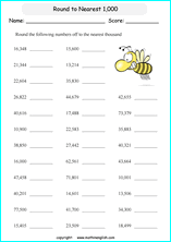 Round to the nearest 10's, 100's, 1000's place - Math Worksheets