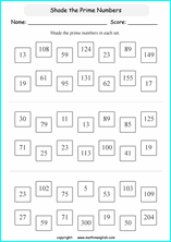 prime factorization worksheets for grade 1 to 6 