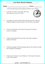 unit rates proportions math worksheets for grade 1 to 6 