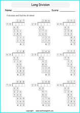 printable multiples of 10 and 25 easier long division worksheets for kids in primary and elementary math class 