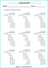 printable multiples of 10 and 25 easier long division worksheets for kids in primary and elementary math class 