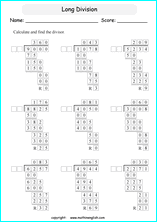 printable multiples of 10 and 25 easier long division worksheets for kids in primary and elementary math class 