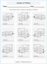 calculating volume and capacity worksheets for primary math  