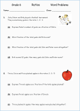 finding ratios math worksheets for grade 1 to 6 