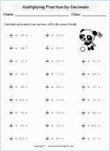 printable multiplying fractions worksheets for kids in primary and elementary math class 