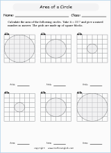 circle properties worksheets for primary math  