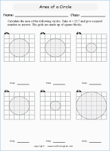 circle properties worksheets for primary math  