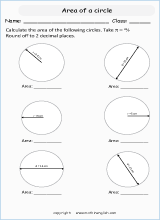 circle properties worksheets for primary math  